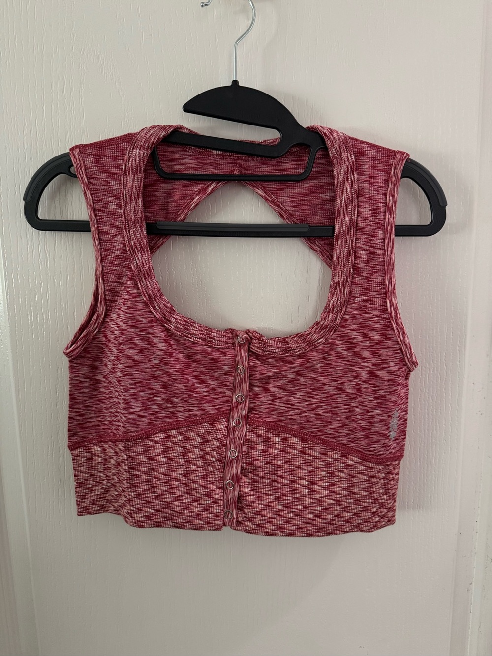 Free People Marled Red Crop Tank with Racerback